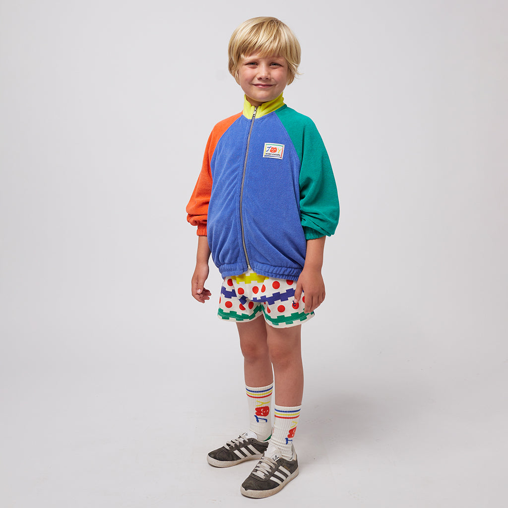 Bobo Choses Child Smiling Colour Block Zipped Sweatshirt Multicolour