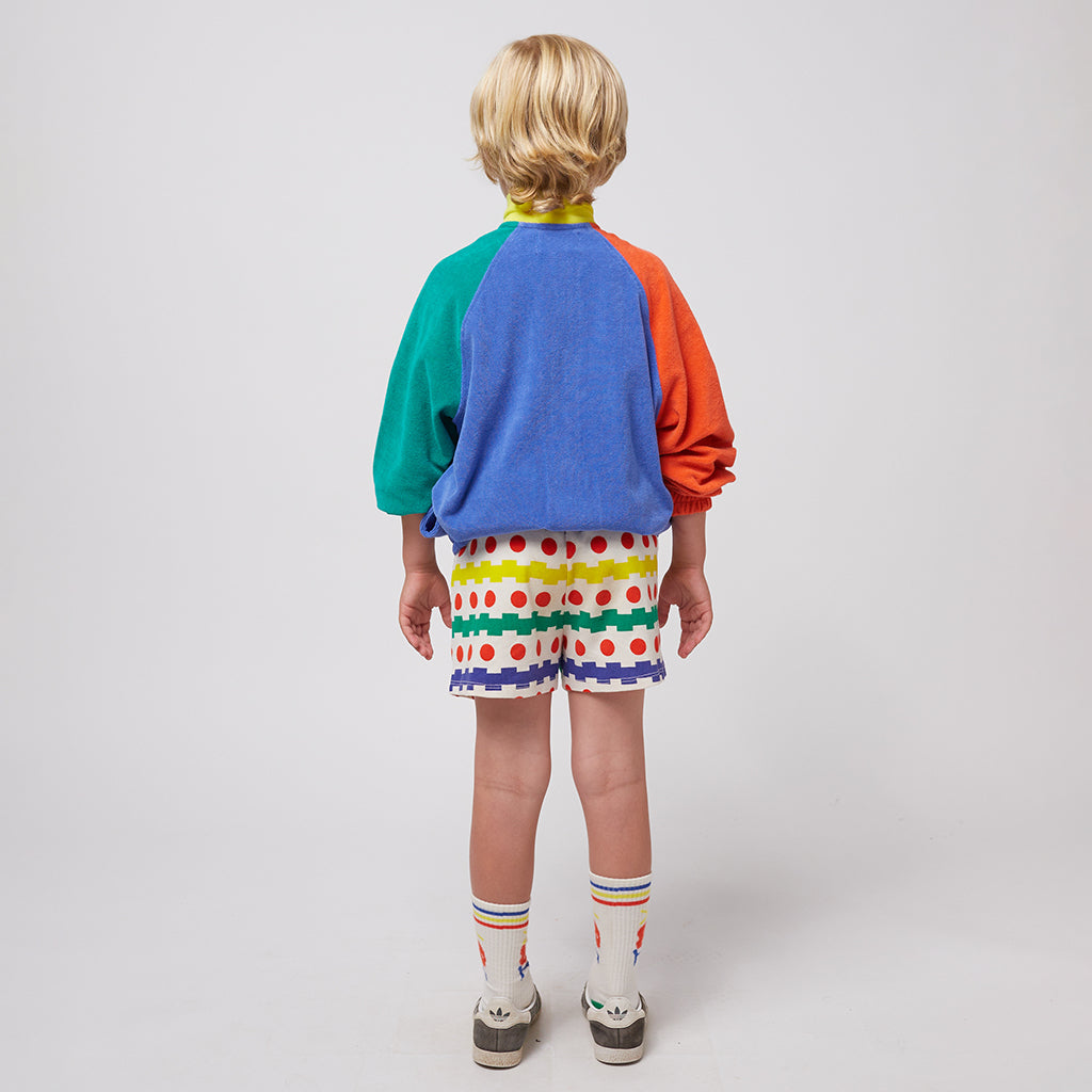 Bobo Choses Child Smiling Colour Block Zipped Sweatshirt Multicolour