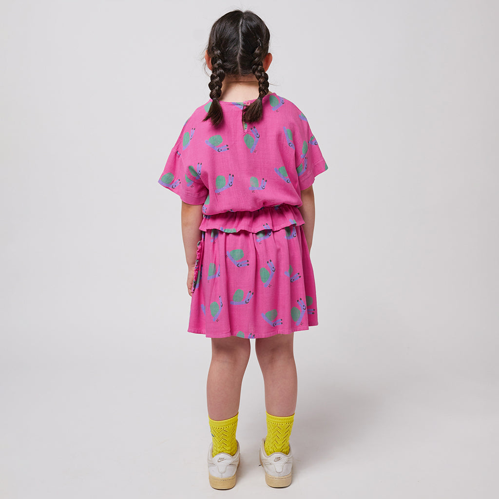 Bobo Choses Child Funny Snail All Over Skirt Fuschia Pink