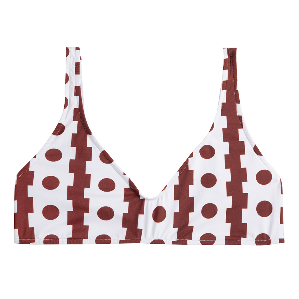 Bobo Choses Woman Geometric Print Swim Top Brown