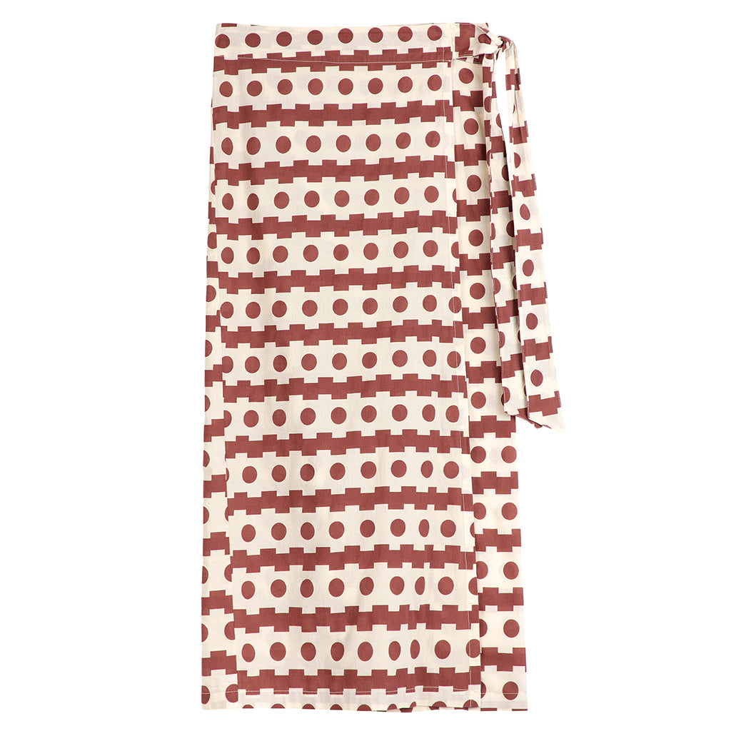 Bobo Choses Woman Geometric Print Wrap Skirt Brown