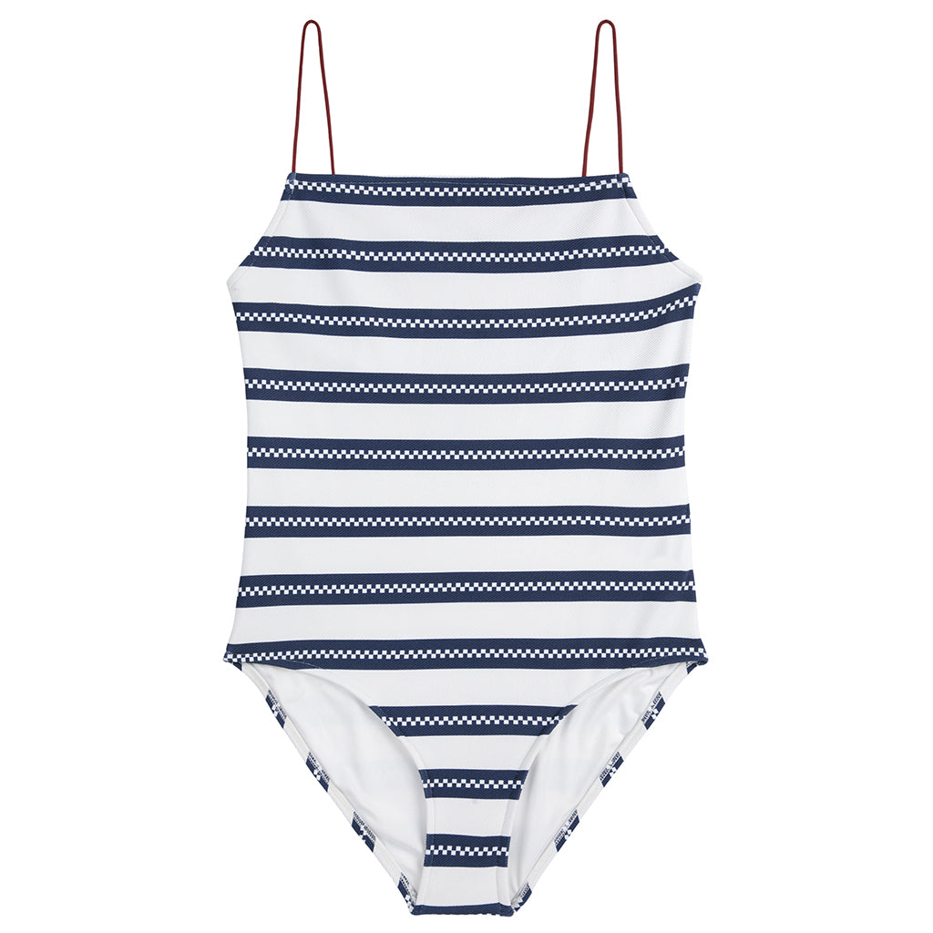 Bobo Choses Woman Striped Texture Swimsuit White