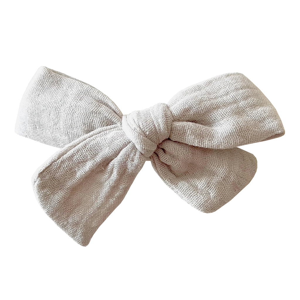 Bohemian Babies Muslin Hair Bow With Clip Griege