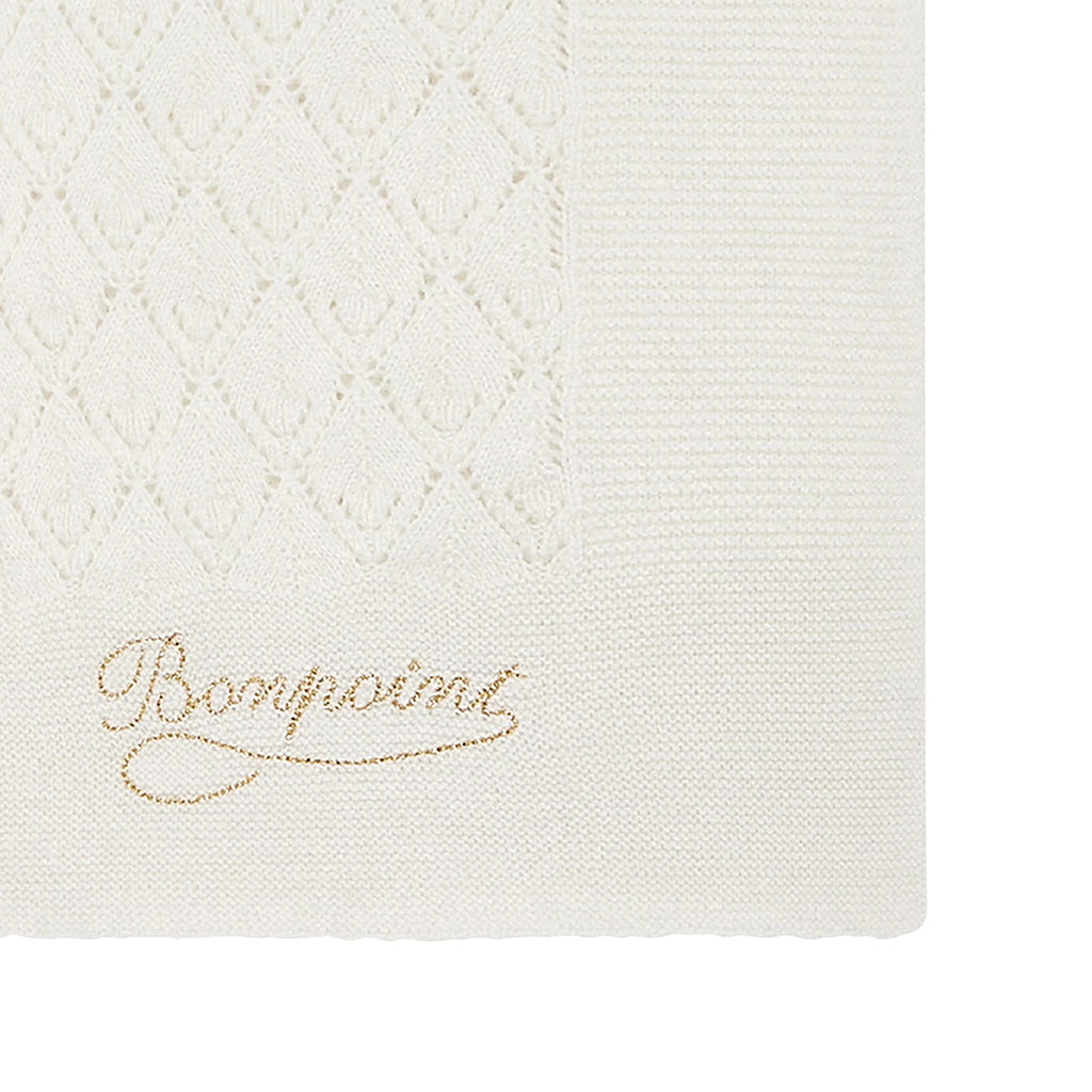 Bonpoint Baby Openwork Blanket Milk White