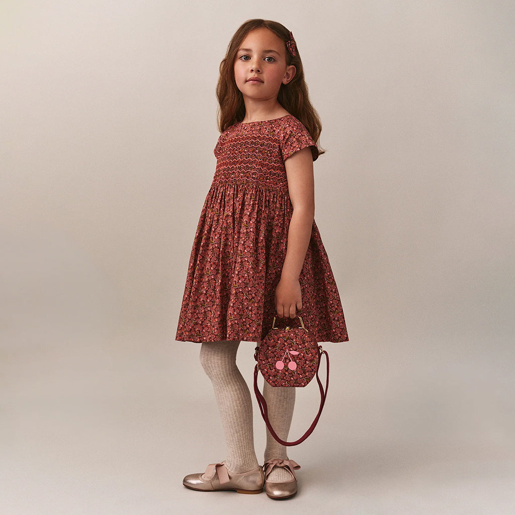 Bonpoint Child Jadore Suitcase Bag Grenadine Red Floral Print