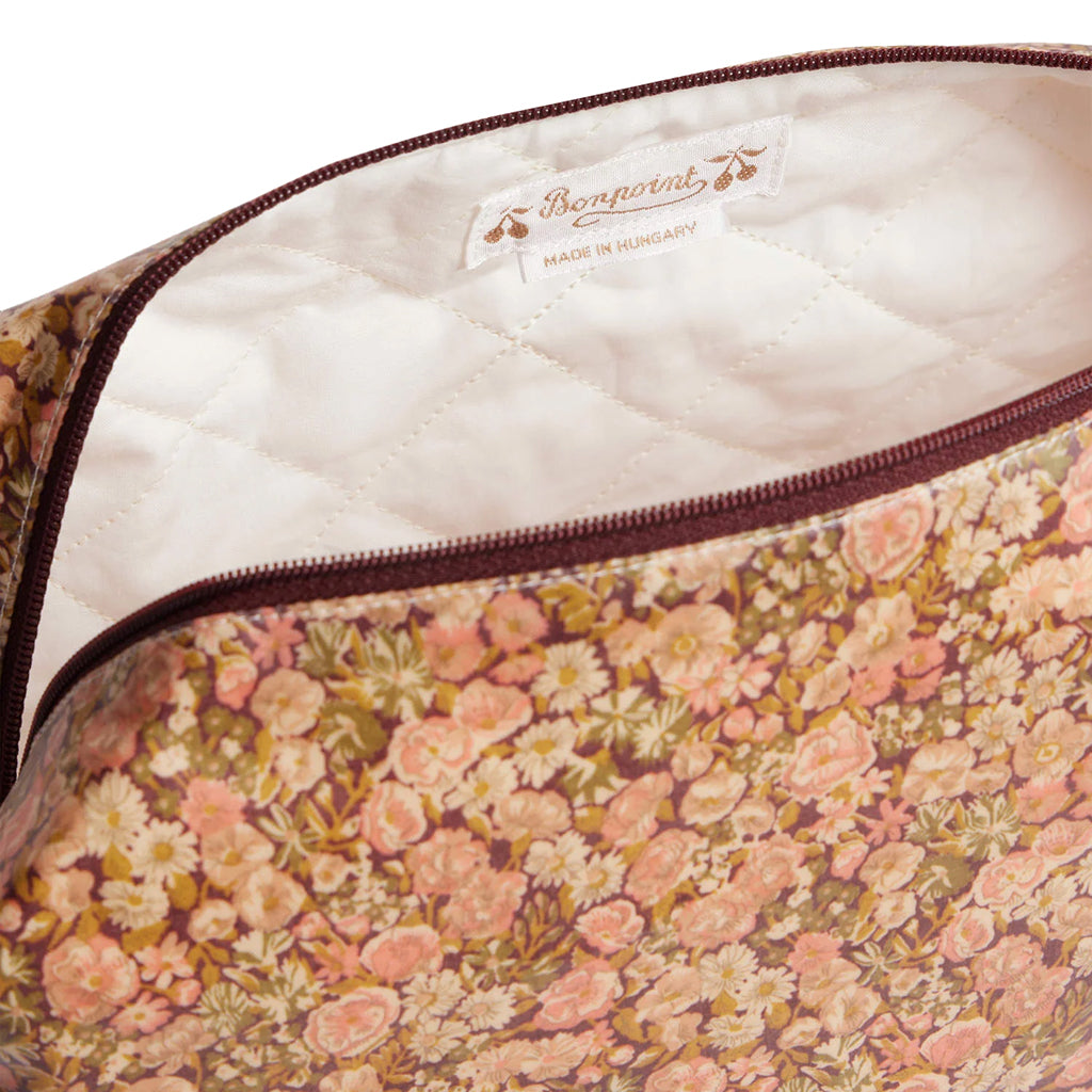 Bonpoint Toiletry Bag Pink Camellia Flowers Print