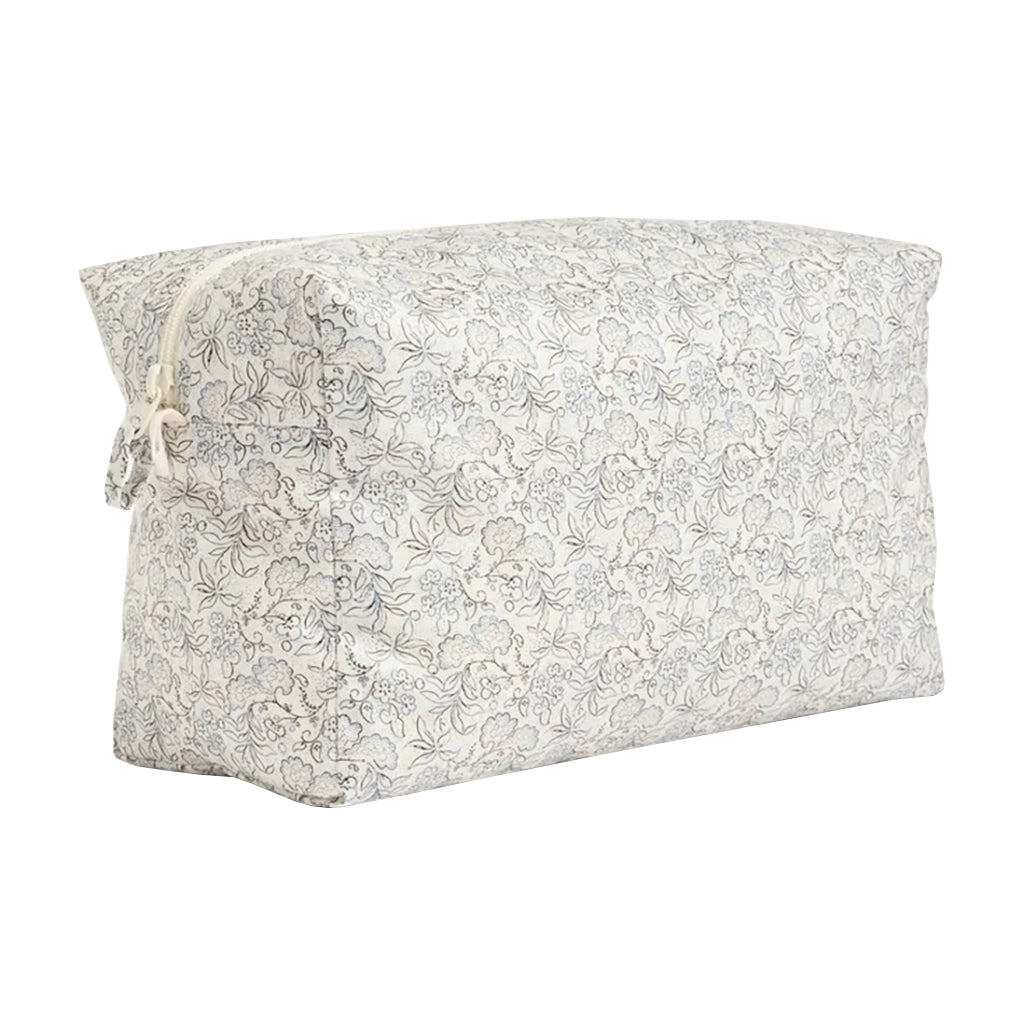 Bonpoint Toiletry Bag Grey Blue Floral Print