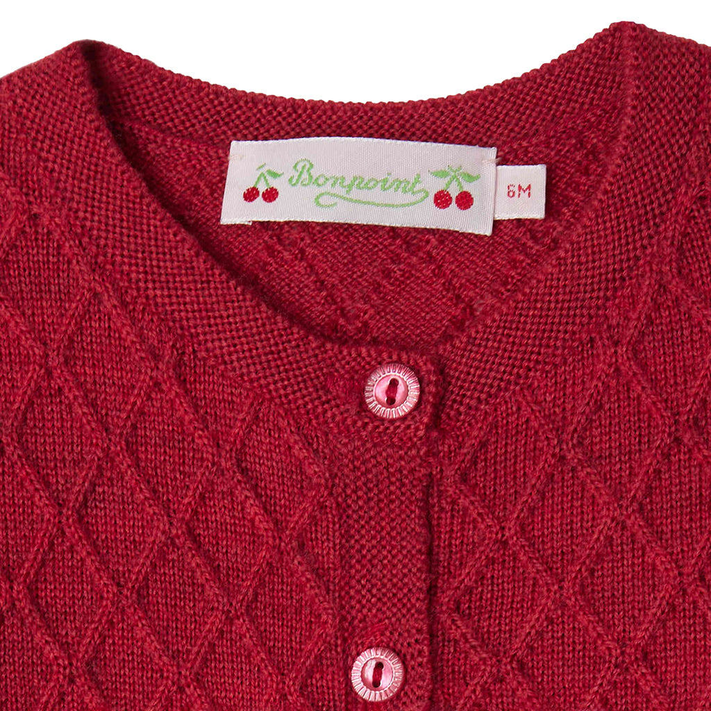 Bonpoint Baby Jarancia Cardigan Cherry Red