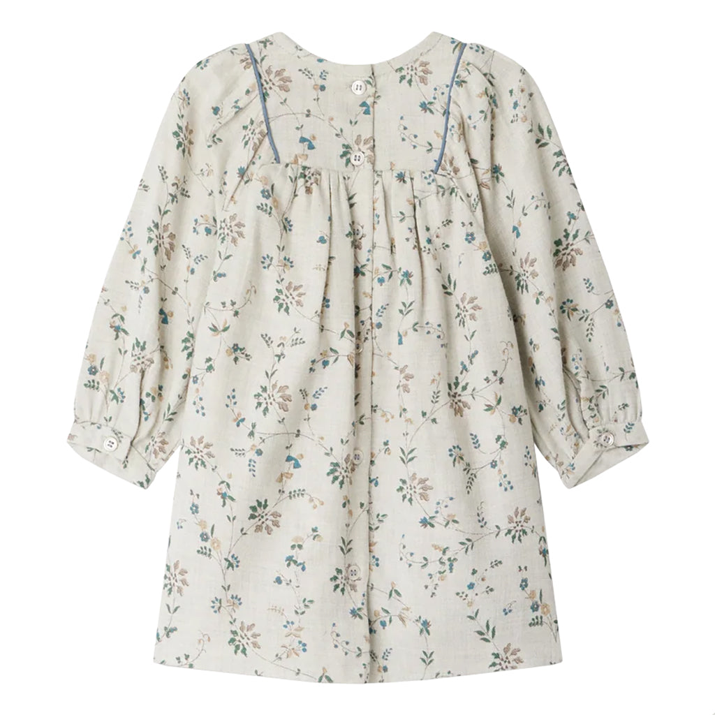 Bonpoint Baby Gaetane Dress Pearl Grey Floral Print