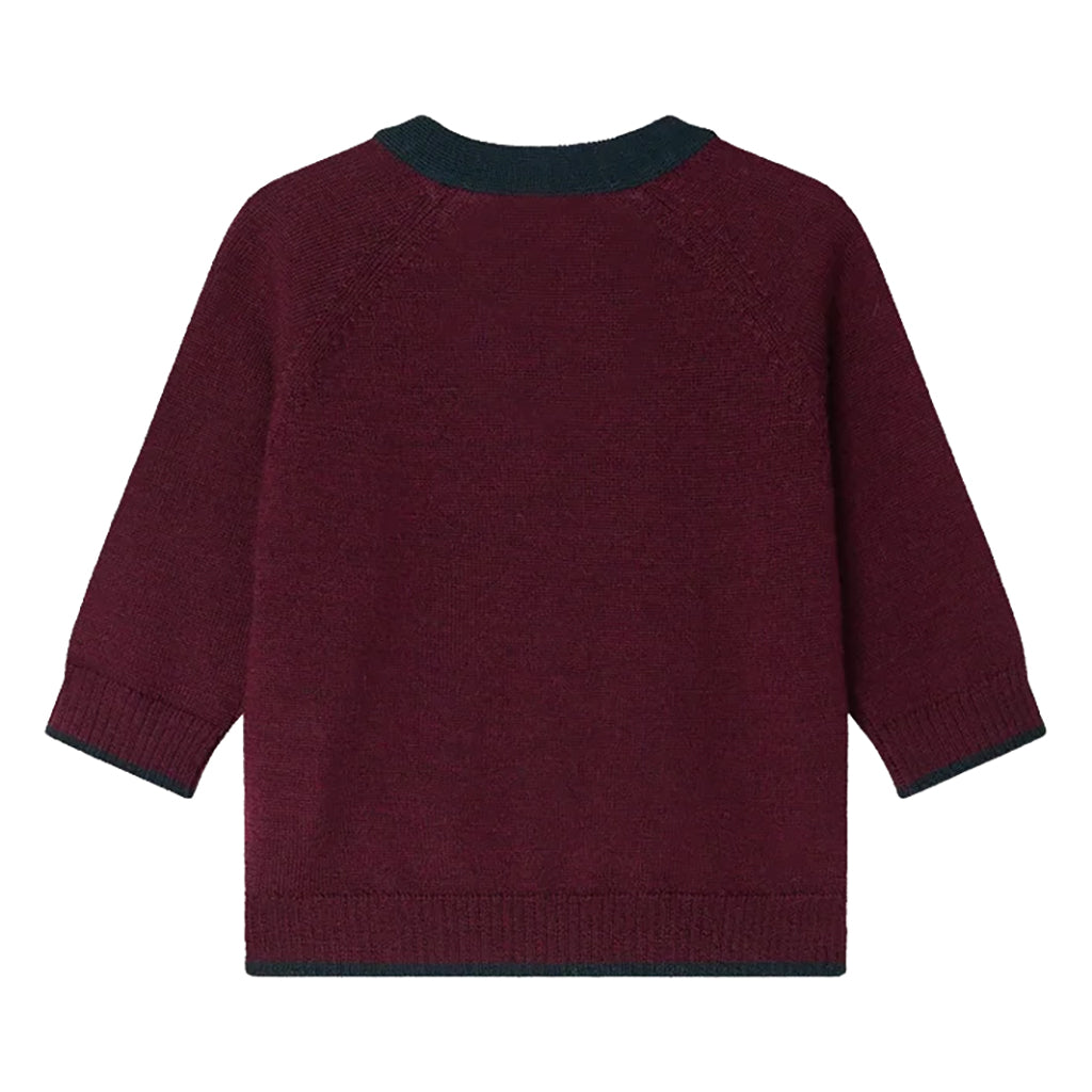 Bonpoint Baby Teotim Cardigan Burgundy Red