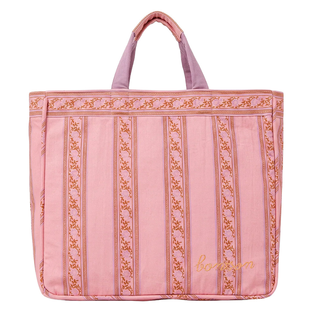 Bonton Child Vega Tote Bag Foulfleur Purple Floral Print