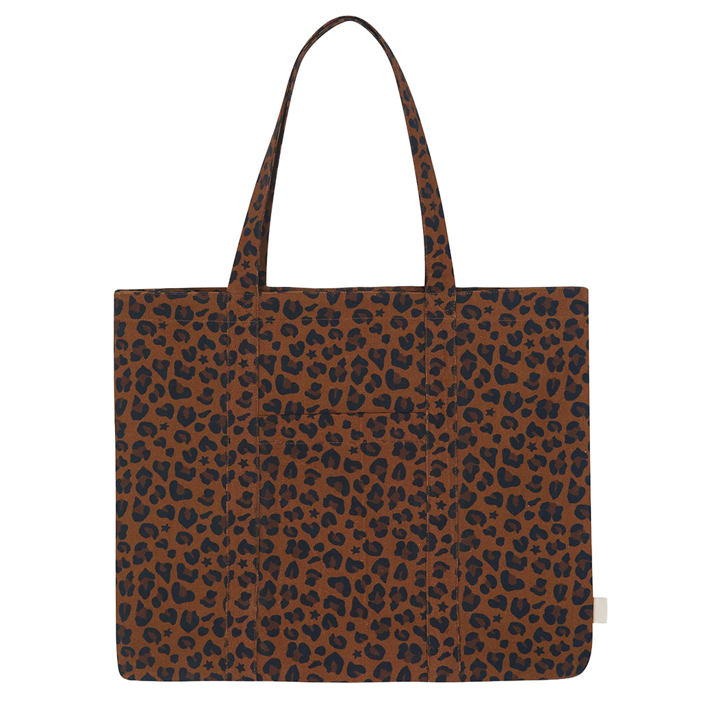 Bonton Child Faroe Medium Tote Bag Leopard Print Brown