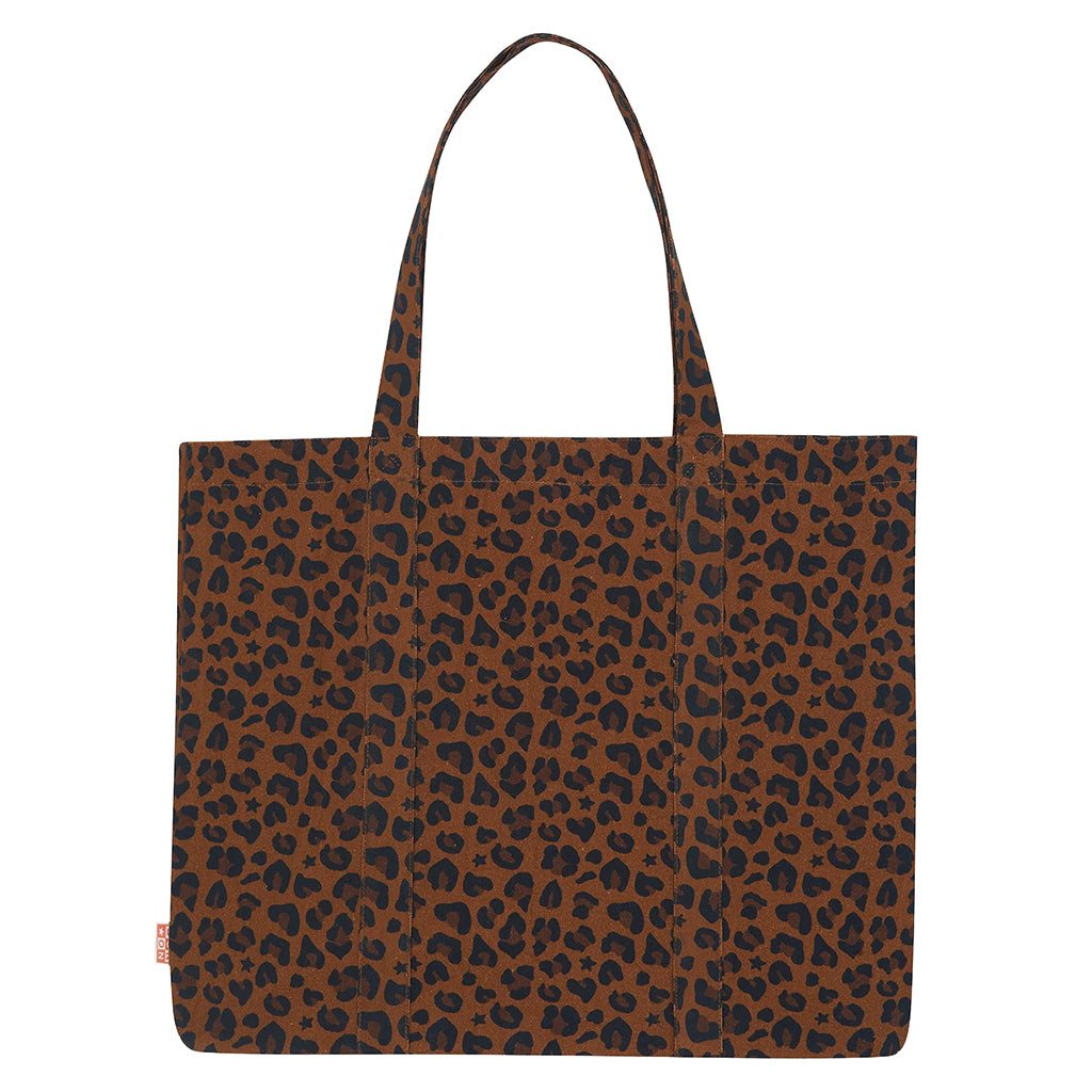 Bonton Child Faroe Medium Tote Bag Leopard Print Brown