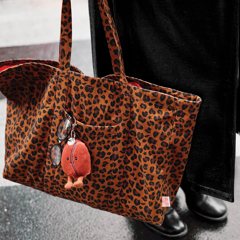 Bonton Child Faroe Medium Tote Bag Leopard Print Brown