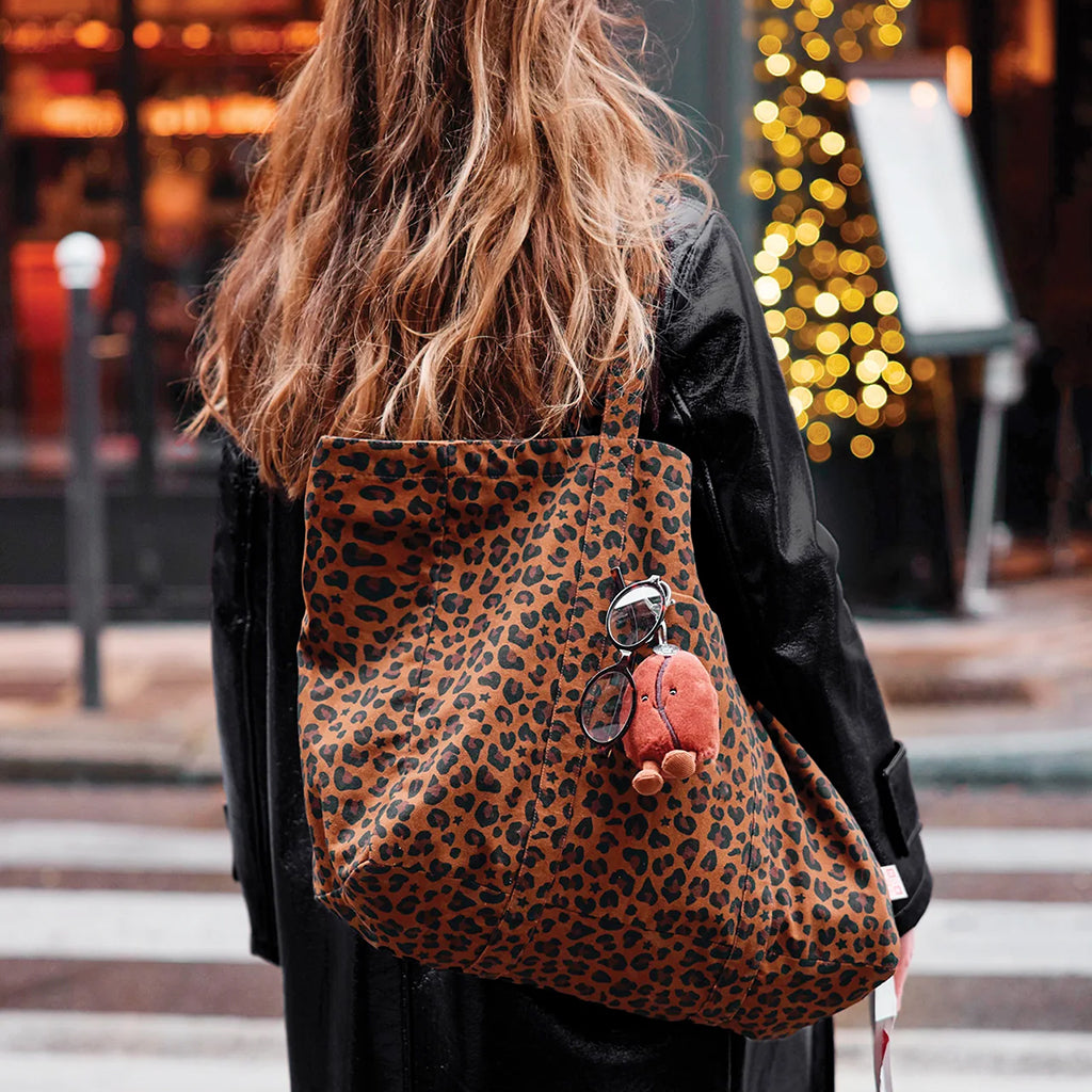 Bonton Child Faroe Medium Tote Bag Leopard Print Brown