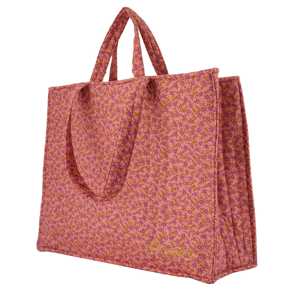 Bonton Child Mia Tote Bag Foulfleur Purple Floral Print