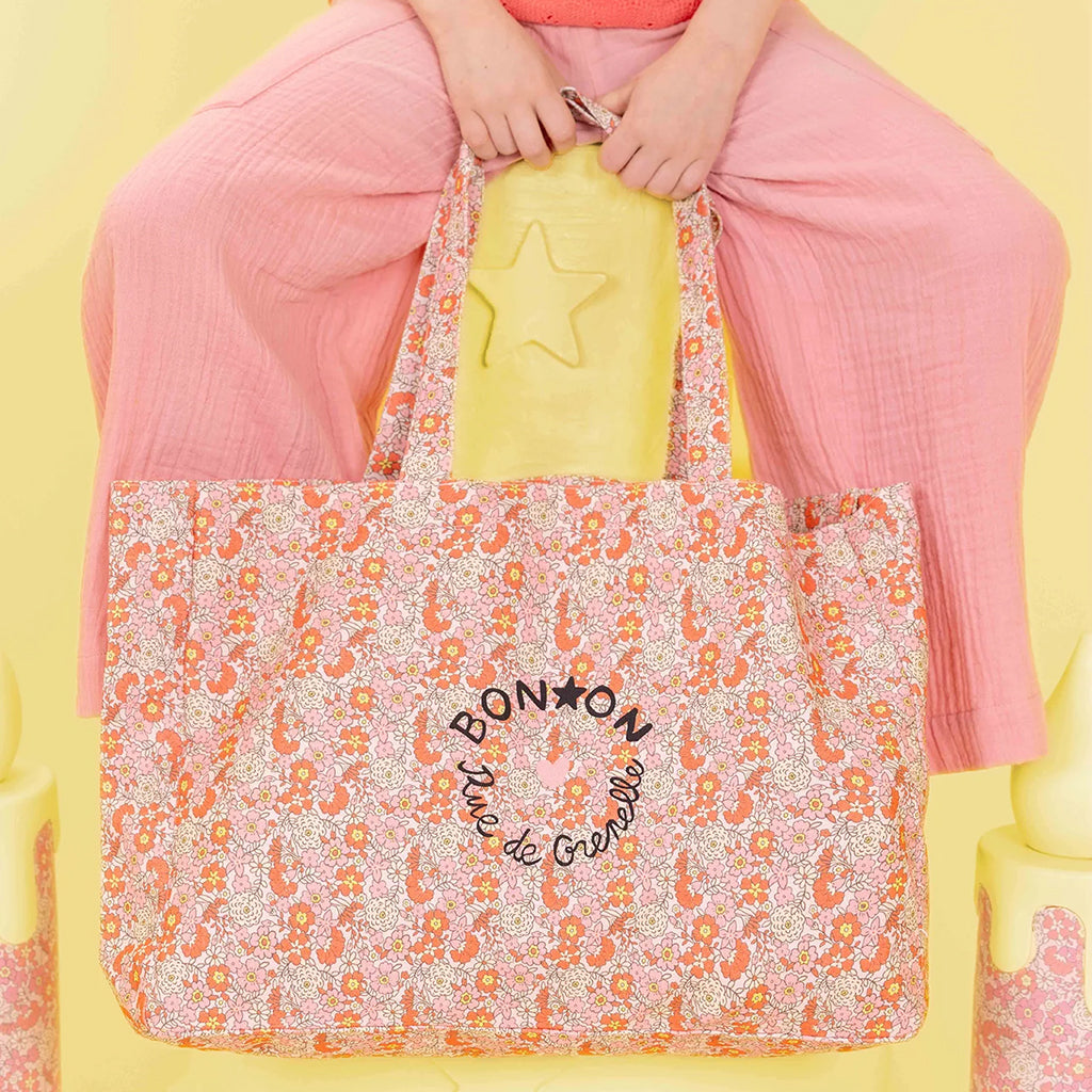 Bonton Child Beth Tote Bag Fleur Vintage Pink