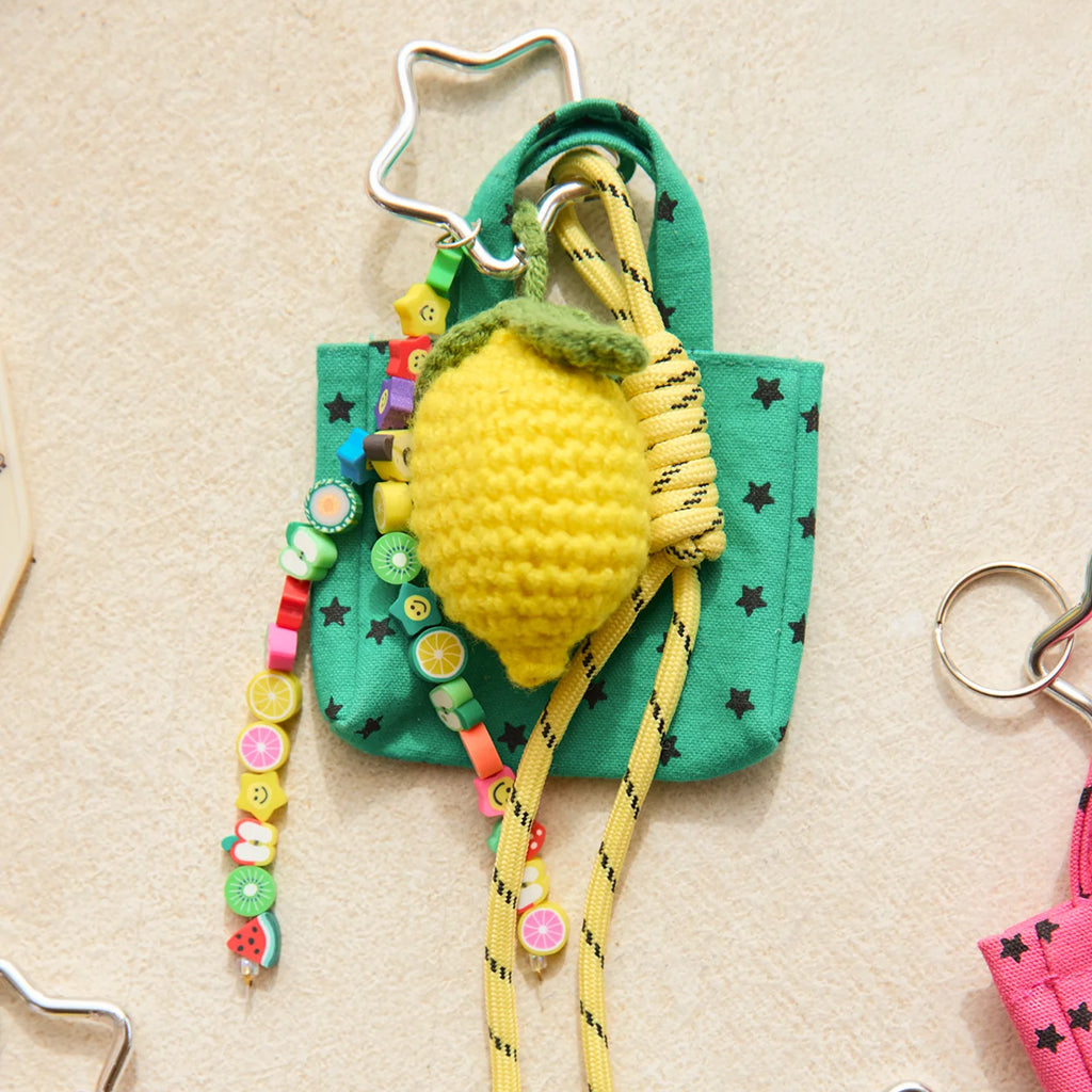 Bonton Child Grigri Tote Bag Key Ring Lemon Green