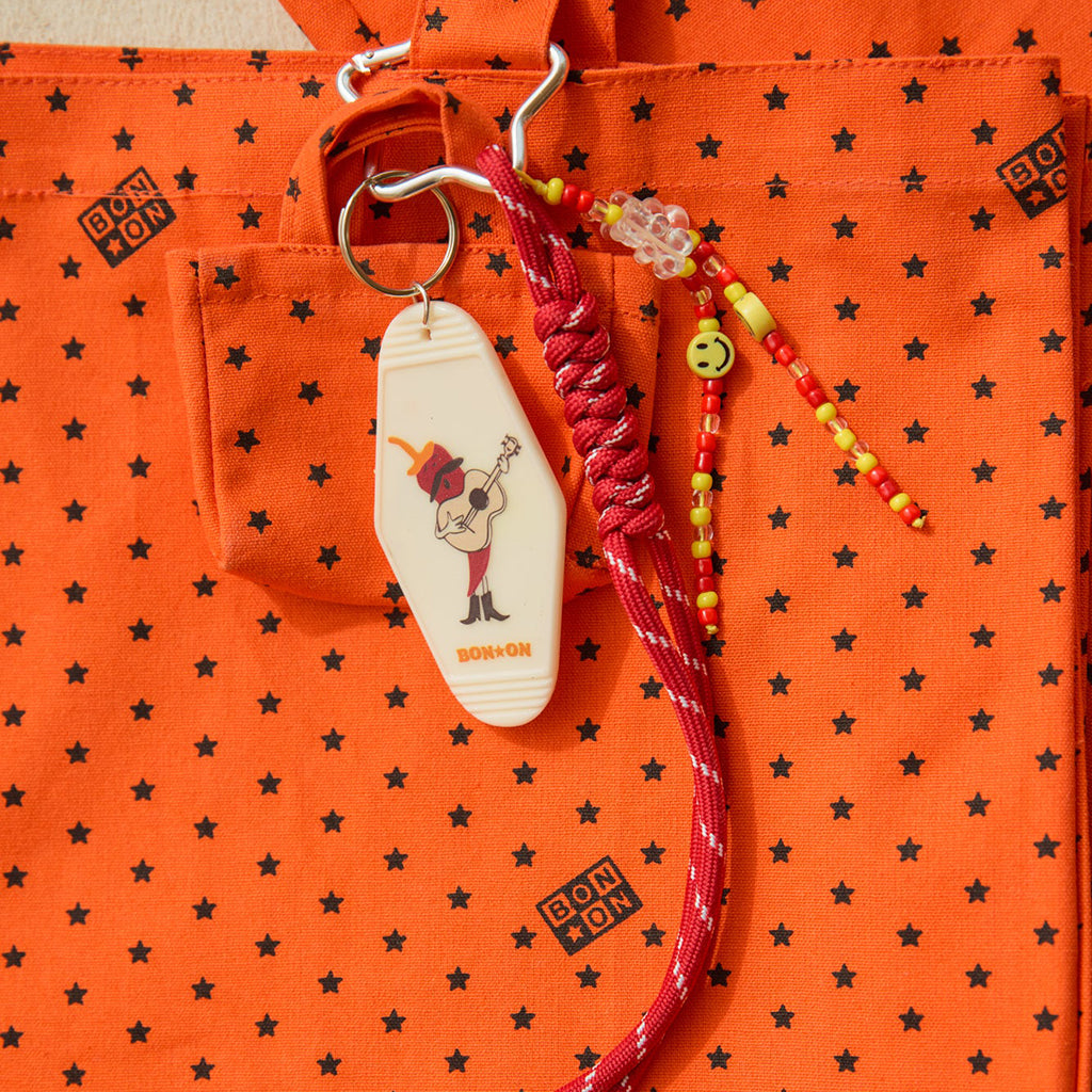 Bonton Child Grigri Tote Bag Key Ring Bright Orange