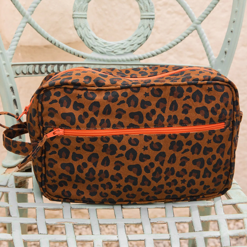 Bonton Child Toiletry Bag Leopard Print Brown