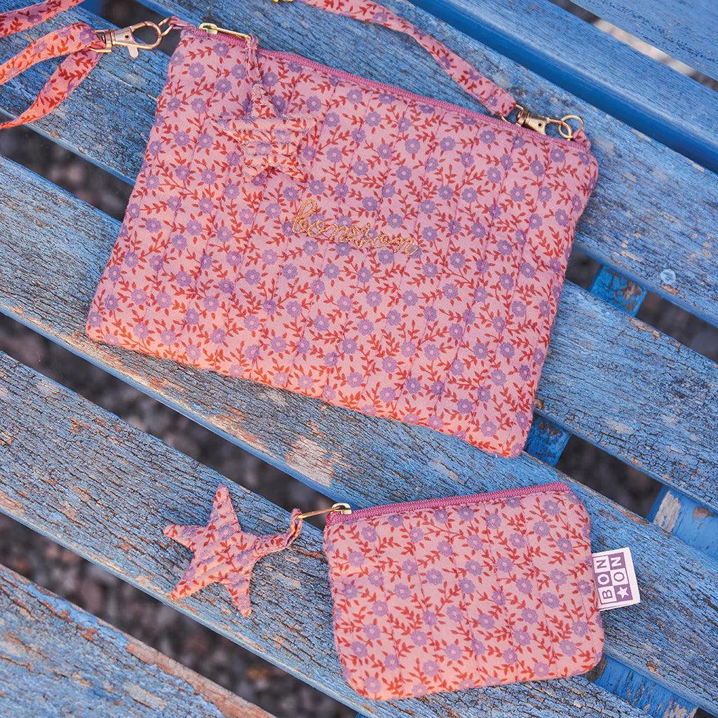 Bonton Child Mini Clutch Bag Ivy Foulfleur Purple Floral Print