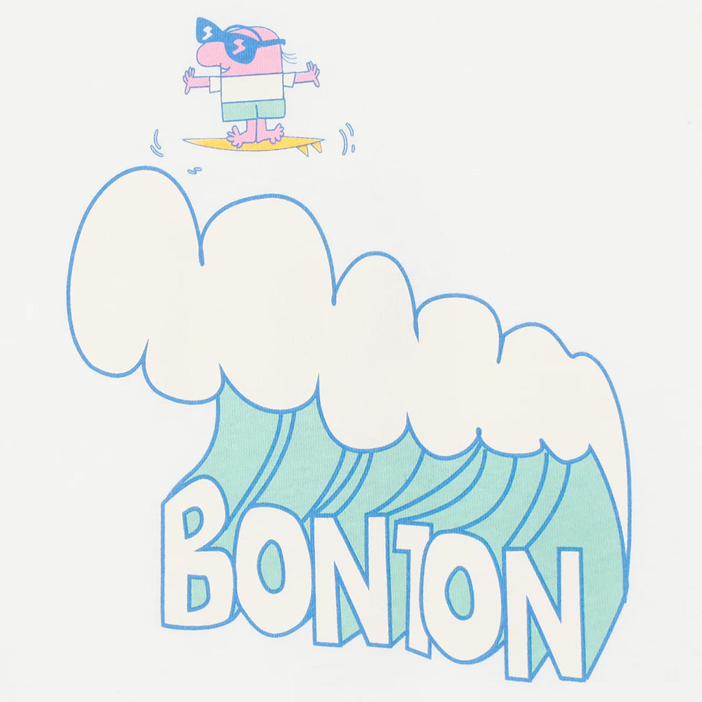 Bonton Child Livo T-shirt Wave Print Ecru White