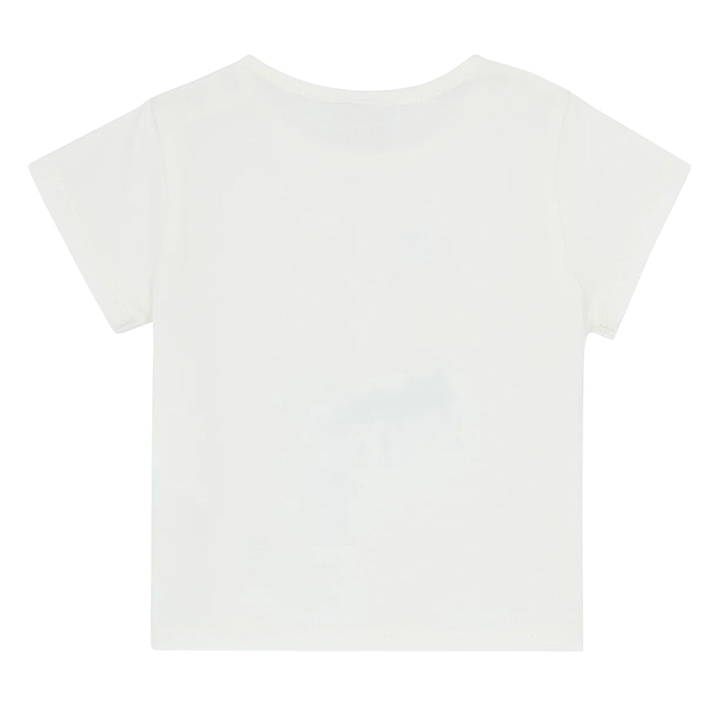 Bonton Baby Tuba T-shirt Wave Print Ecru White