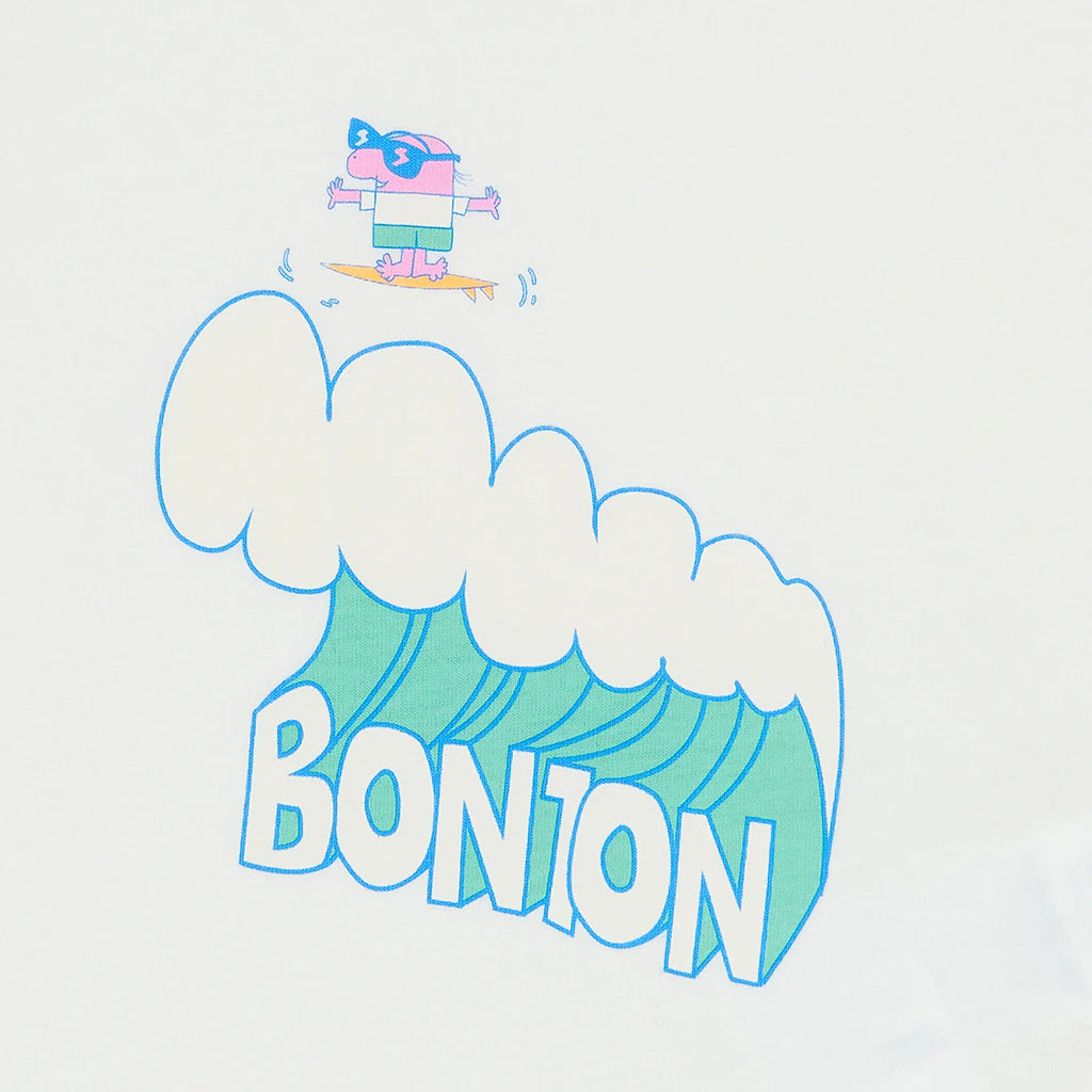 Bonton Baby Tuba T-shirt Wave Print Ecru White