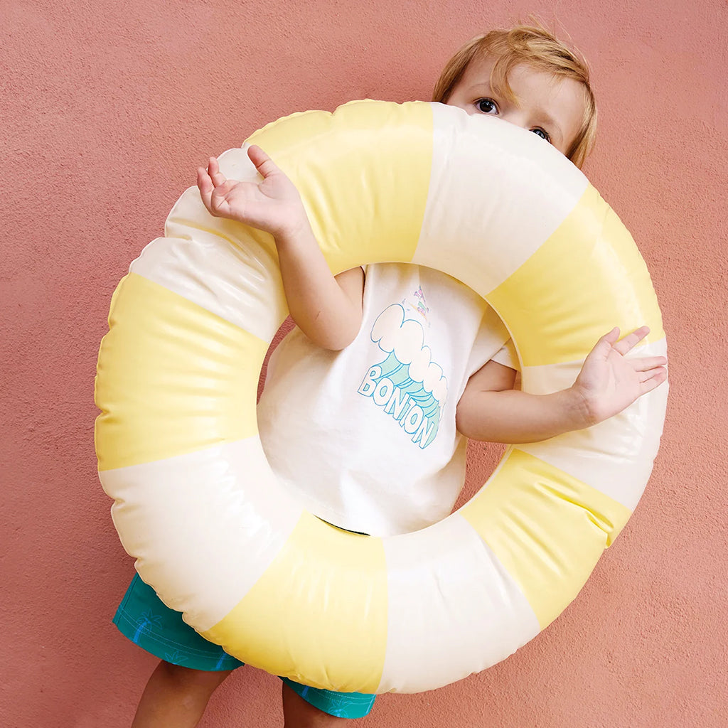 Bonton Baby Tuba T-shirt Wave Print Ecru White