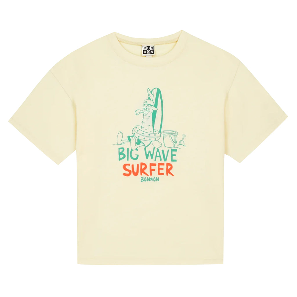 Bonton Child Livo T-shirt Big Wave Print Vanilla Cream