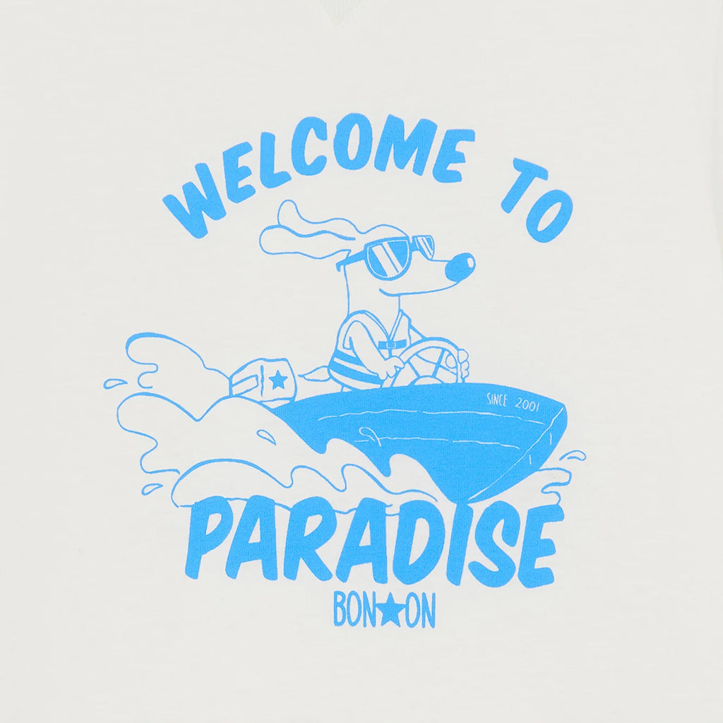 Bonton Child Lodestie T-shirt Paradi Print Ecru White