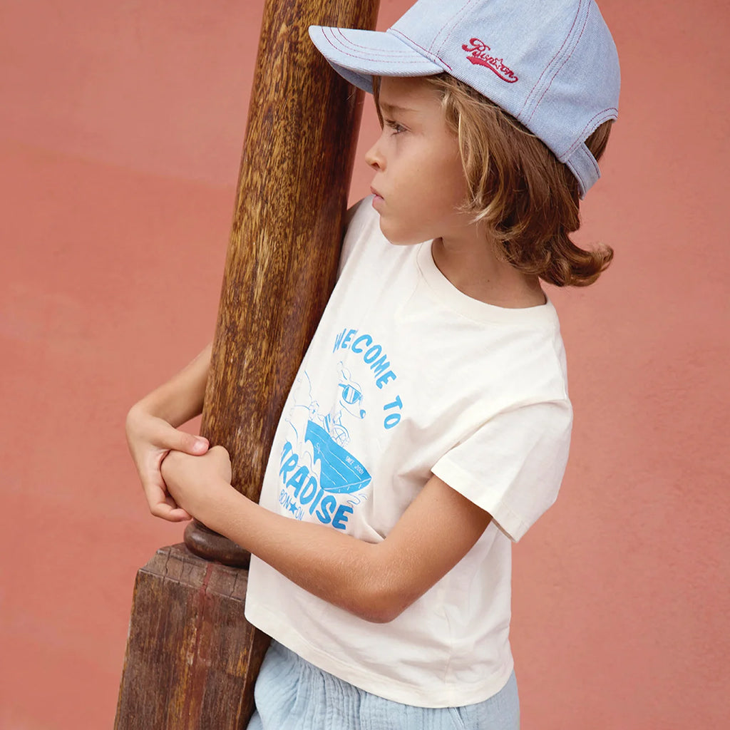 Bonton Child Lodestie T-shirt Paradi Print Ecru White