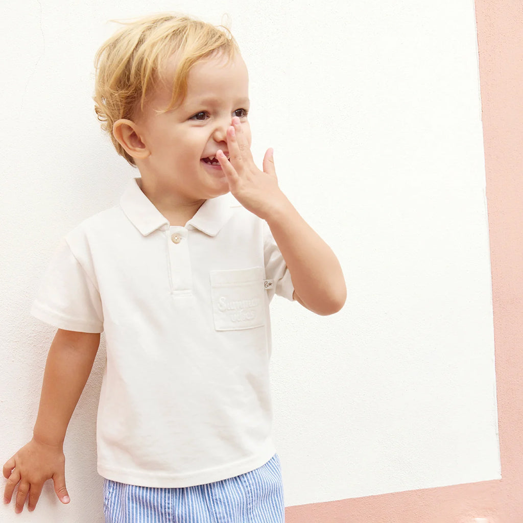 Bonton Baby Nivio Polo T-shirt Ecru White