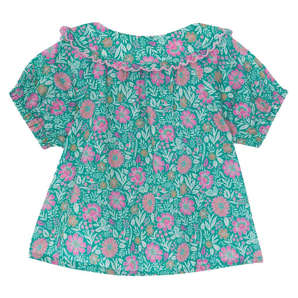 Bonton Baby Aria Blouse Prelude Green Floral Print