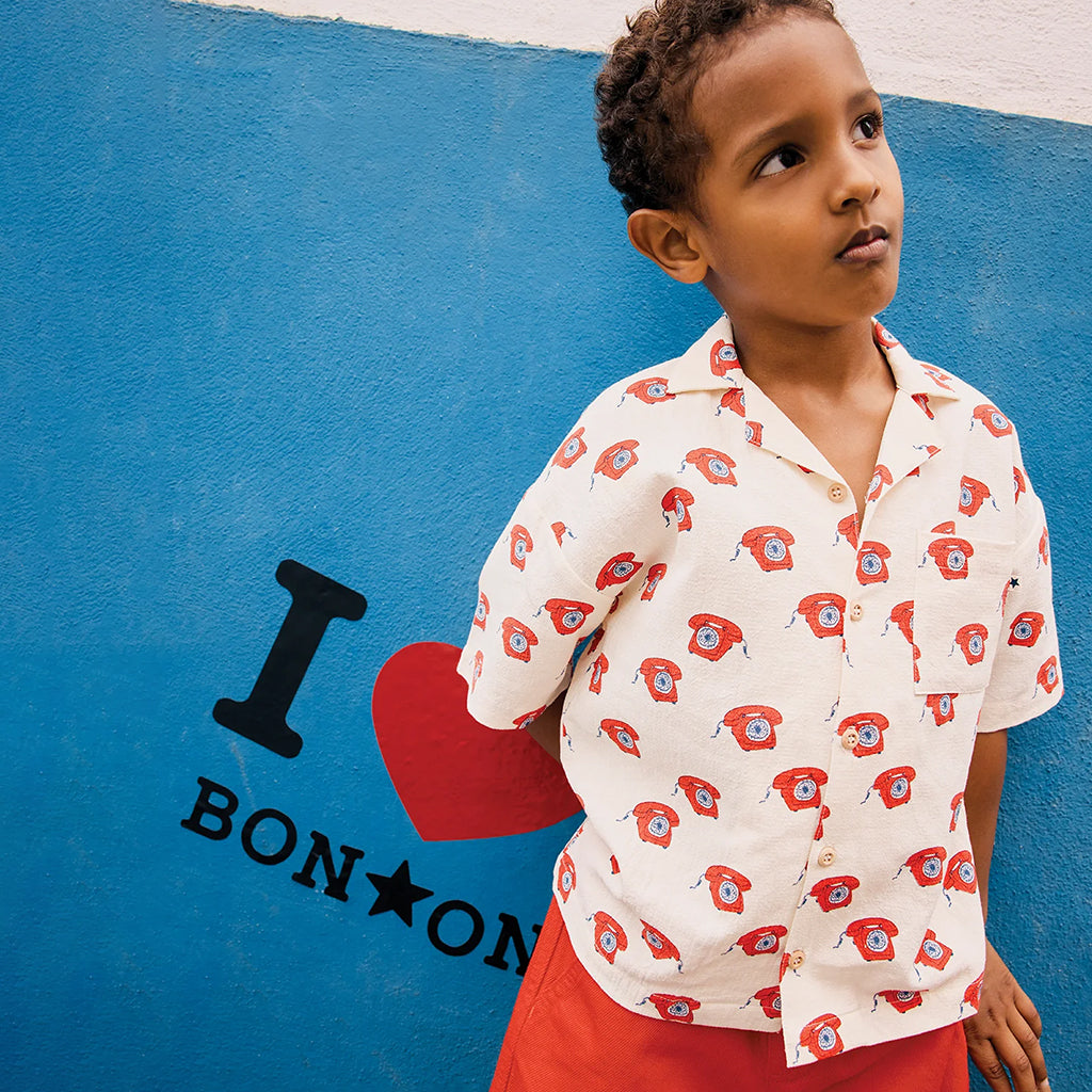 Bonton Child Las Vegas Shirt Phone Print Cream