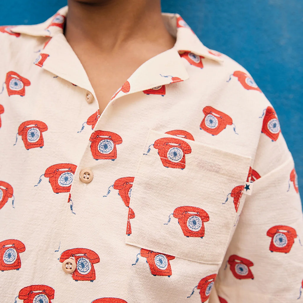 Bonton Child Las Vegas Shirt Phone Print Cream