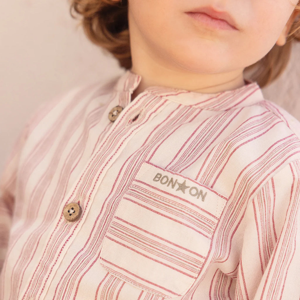 Bonton Baby Never Shirt Viva Red Stripes
