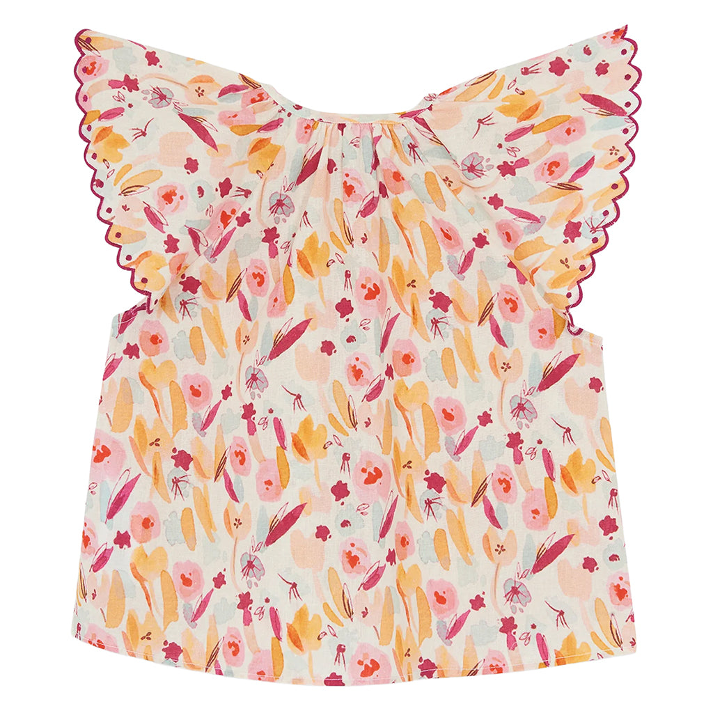Bonton Child Nuage Blouse Pink Josephine Floral Print