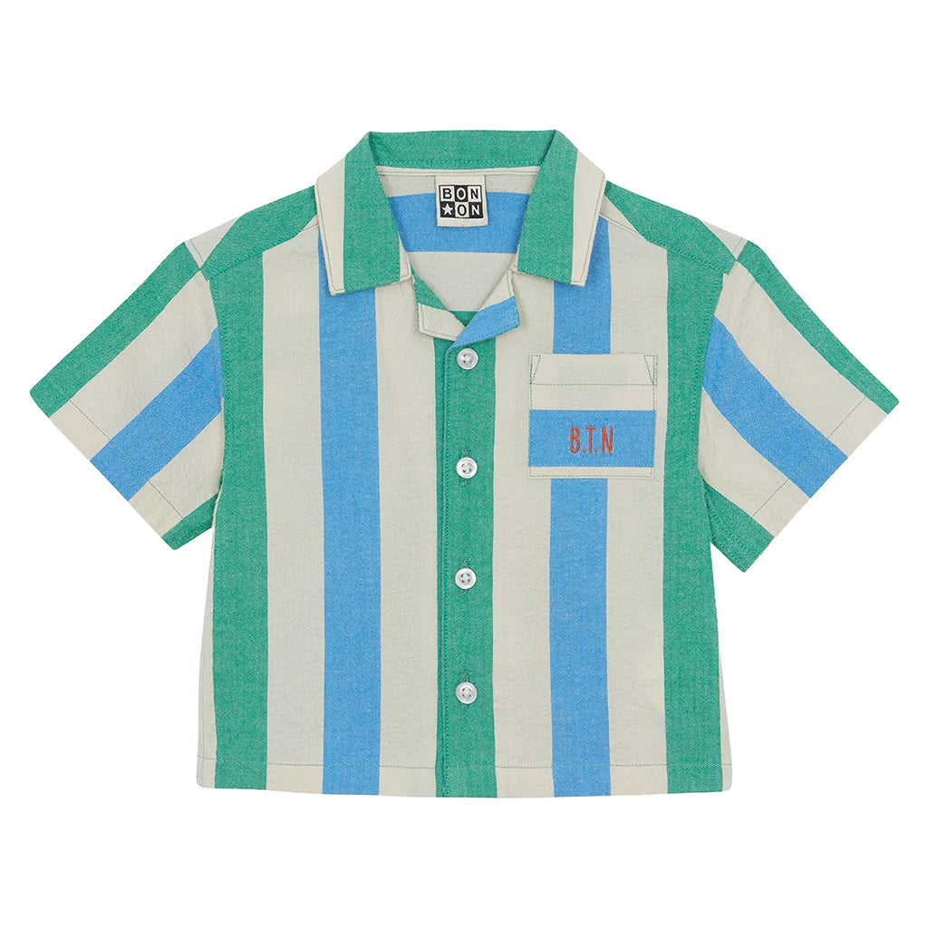 Bonton Baby Las Vegas Shirt Coco Blue And Green Stripes