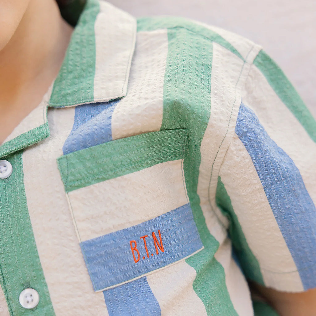 Bonton Baby Las Vegas Shirt Coco Blue And Green Stripes