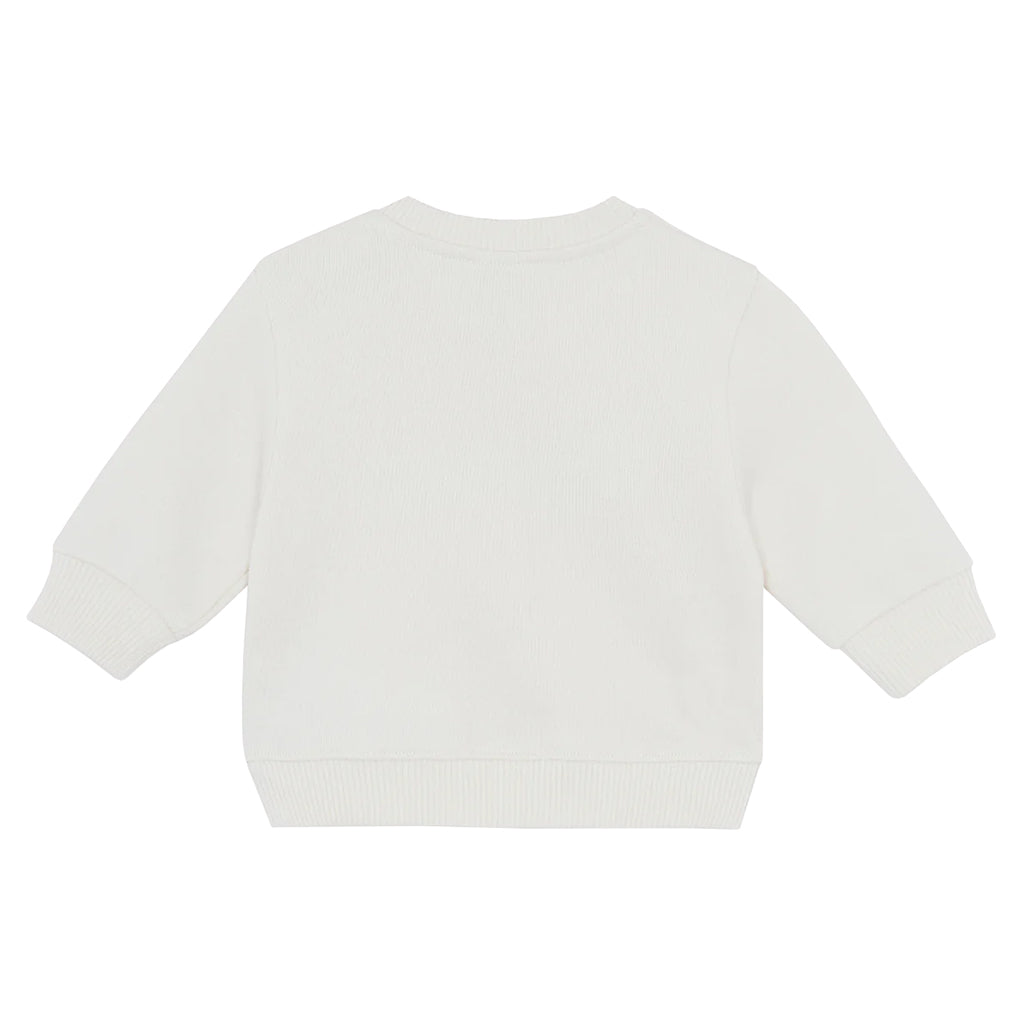 Bonton Baby Smily Sweatshirt Logo Print Ecru White