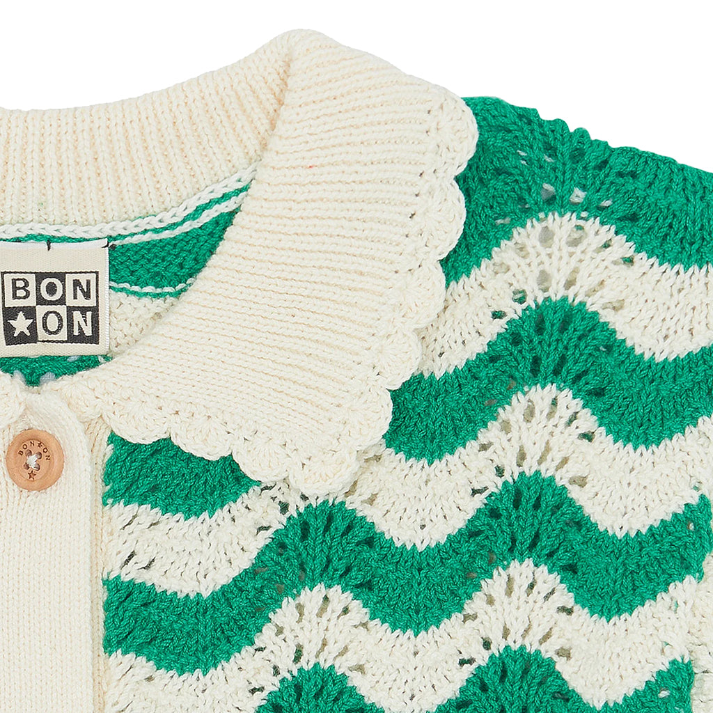 Bonton Child Ninon Cardigan Green Paradise