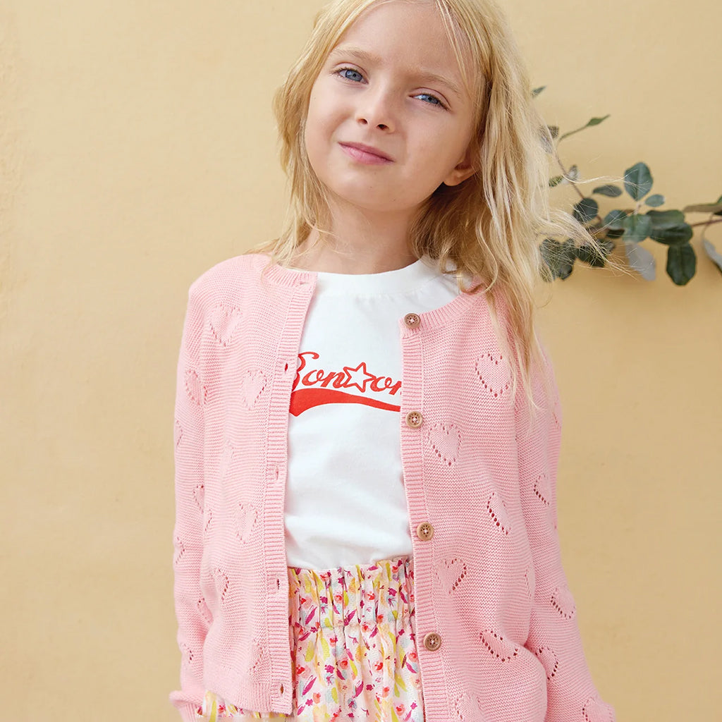 Bonton Child Lilou Cardigan Pink Sunset