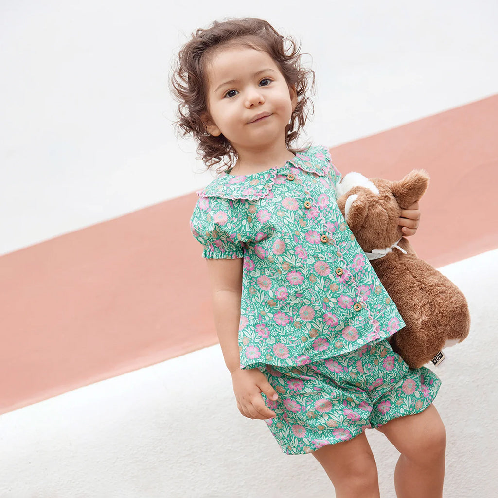 Bonton Baby Bombe Shorts Prelude Green Floral Print