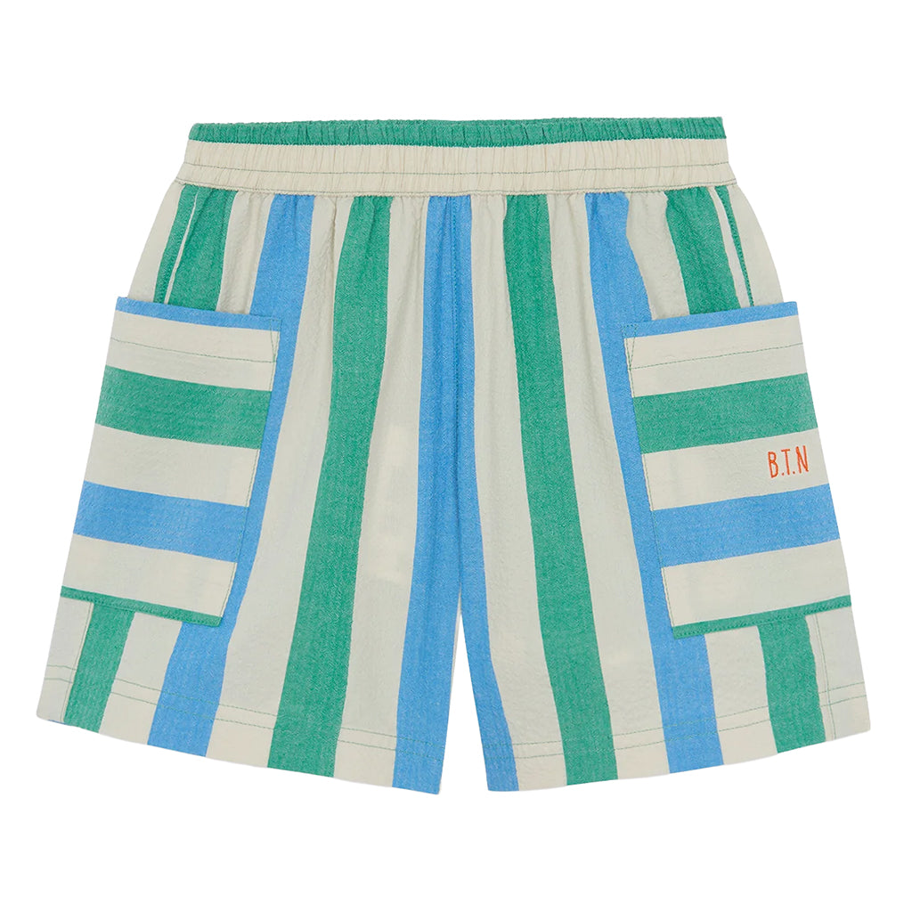Bonton Child Lois Shorts Coco Blue And Green Stripes