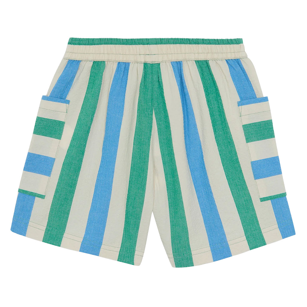 Bonton Child Lois Shorts Coco Blue And Green Stripes