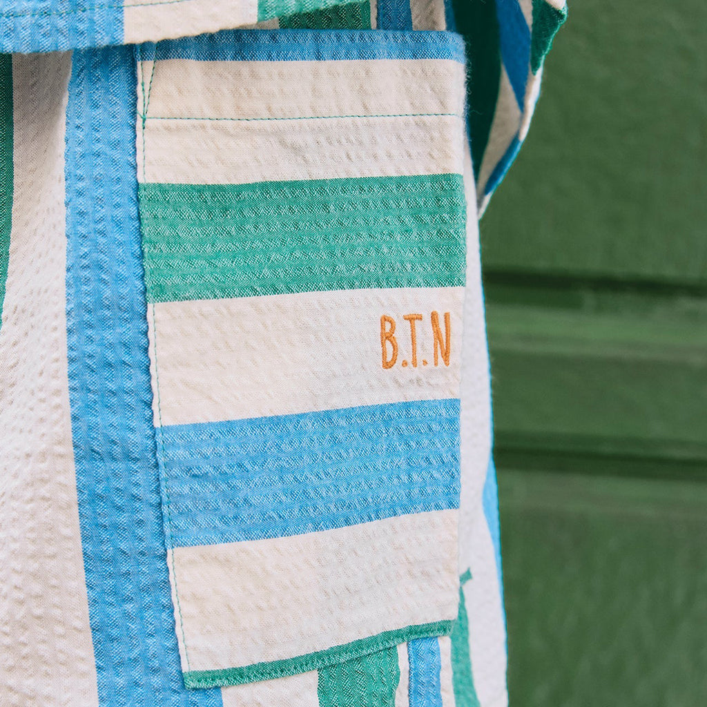 Bonton Child Lois Shorts Coco Blue And Green Stripes