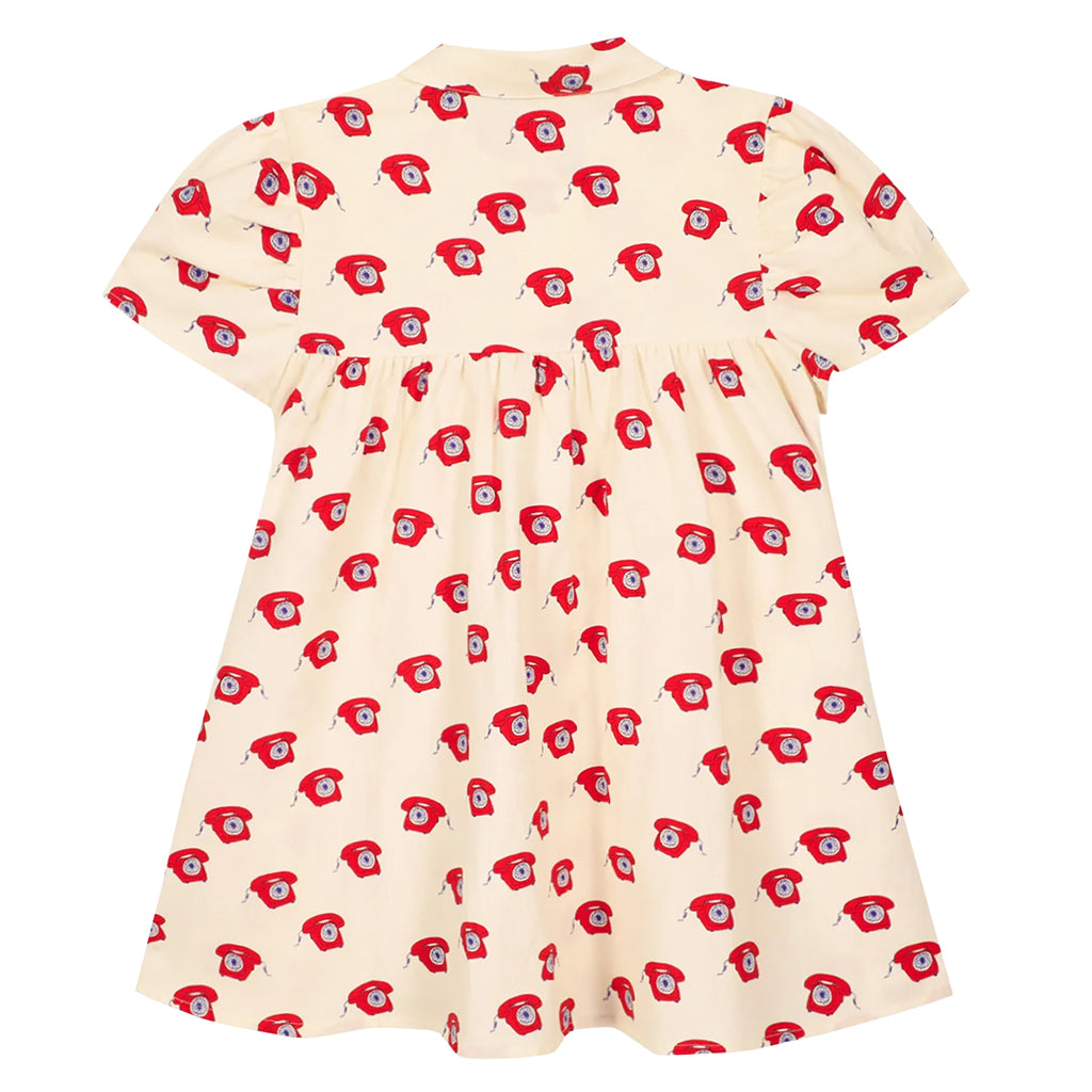 Bonton Child Lulu Dress Phone Print Cream