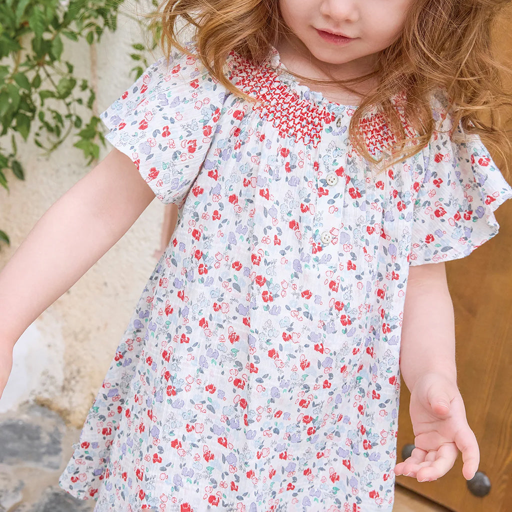 Bonton Baby Hazelnut Dress Elise Flower Print Multicolour