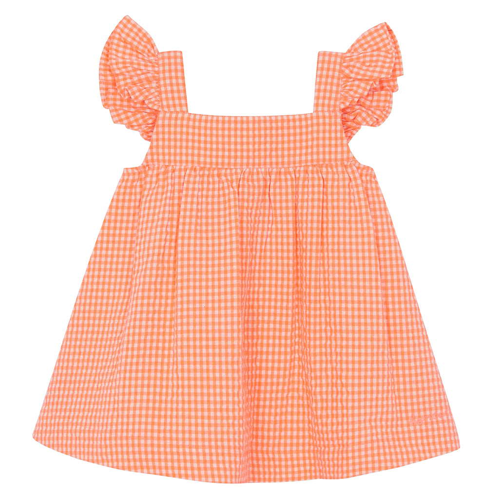 Bonton Baby Nadine Dress Florescent Orange Gingham